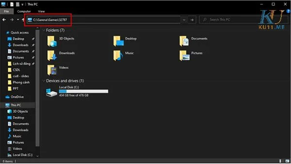 Copy link vừa dán vào This PC