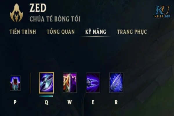 Chi tiết bộ kĩ năng của Zed