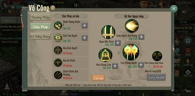 Cách tăng điểm Thiên Vương Võ Lâm Truyền Kỳ 1 Mobile 3 Giới thiệu về Thiên Vương Chùy Pháp