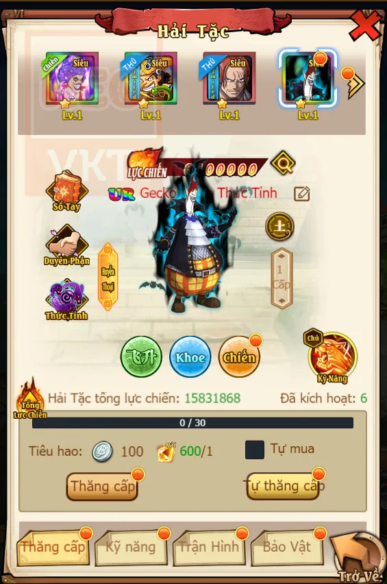 Thức Tỉnh Haki với phong cách Idle độc đáo của thị trường game Việt 2 Nhân vật sở hữu nhiều trang bị trong game