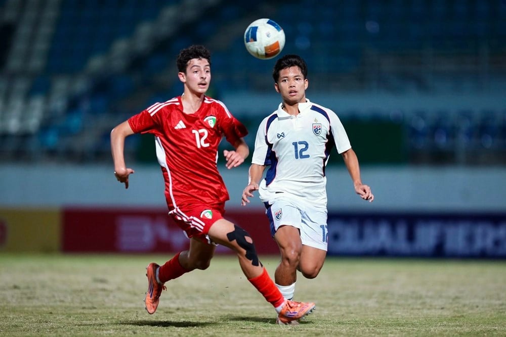 Niềm vui của các cầu thủ U17 Thái Lan sau khi giành vé dự VCK